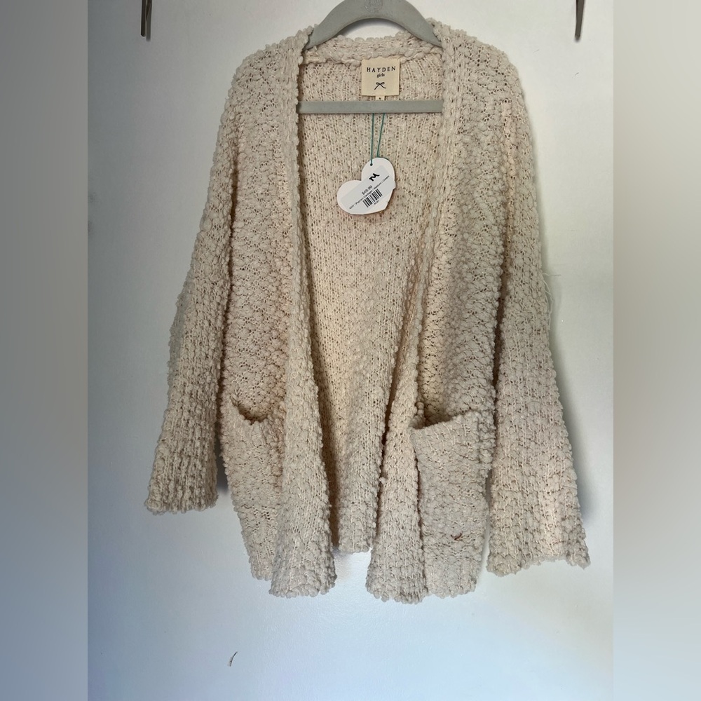 Hayden Girls Cream Popcorn Cardigan